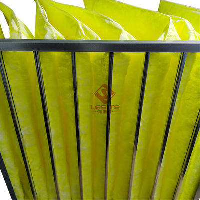 Melt Blown Synthetic 595mm Air Purifier Filters , F7 Bag Filter Yellow