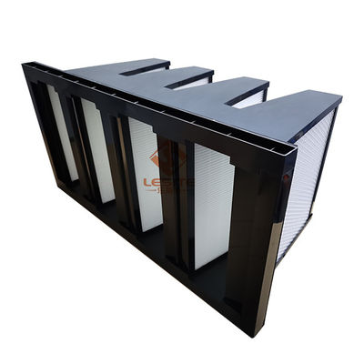 High Capacity V Bank H13 500Pa High Efficiency Air Filter black