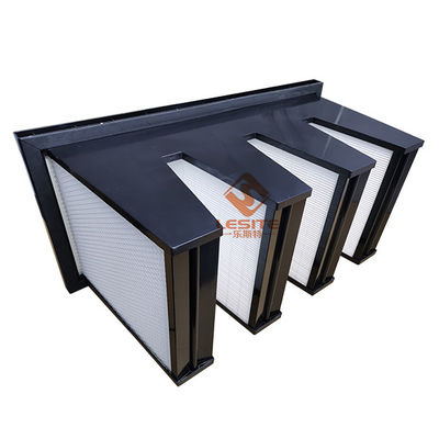High Capacity V Bank H13 500Pa High Efficiency Air Filter black