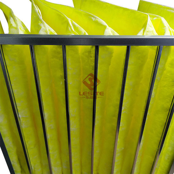Melt Blown Synthetic 595mm Air Purifier Filters , F7 Bag Filter Yellow