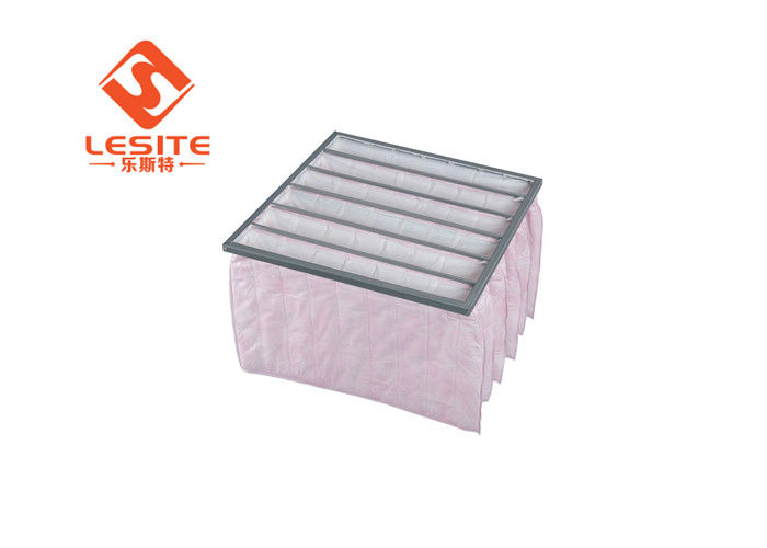Aluminum Recycled Washable H14 Pocket Bag Air Filters Pink Color